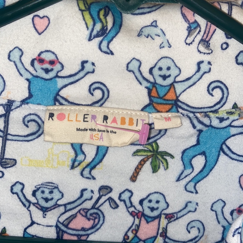 NEW ROLLER RABBIT PALM BEACH MONKEY POLO PAJAMAS TOP SZ M FLORIDA Preppy COTTON - Picture 11 of 14